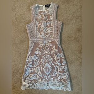 Lulu's White Floral Lace Mini Dress